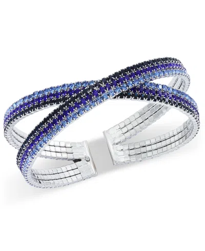 Shop Inc International Concepts Rhinestone Criss-cross Bangle Bracelet, Created For Macy's In Gold