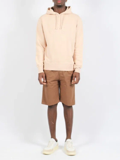 Shop White Sand Stretch Cotton Shorts In Brown