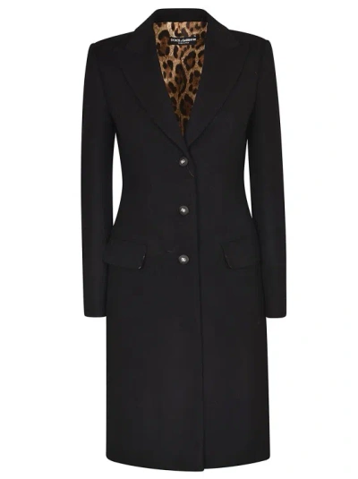 Shop Dolce & Gabbana Single-breasted Button-up Coat In Black