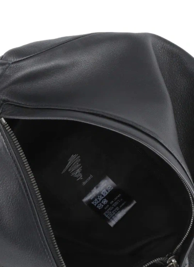 Shop Discord X Yohji Yamamoto Leather Shoulder Bag In Black
