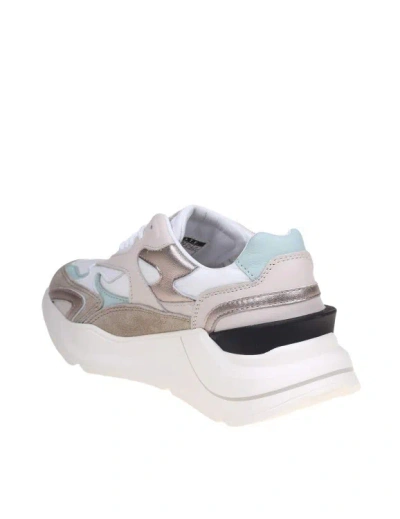 Shop Date Fuga Sneakers In White/ Cream Leather And Suede