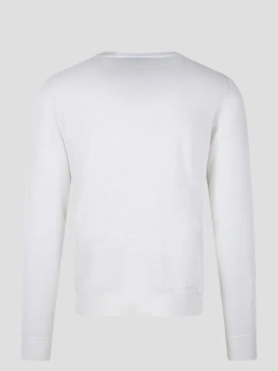 Shop Moreno Martinelli Linen Crewneck Sweater In White