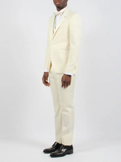 Shop Tagliatore 3 Pieces Single Breasted Tailored Suit In White