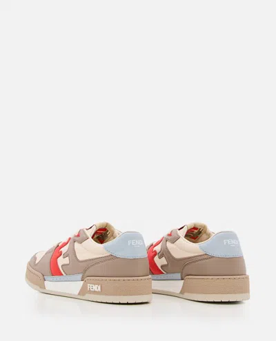 Shop Fendi Match Leather And Canvas Sneakers In Multicolor