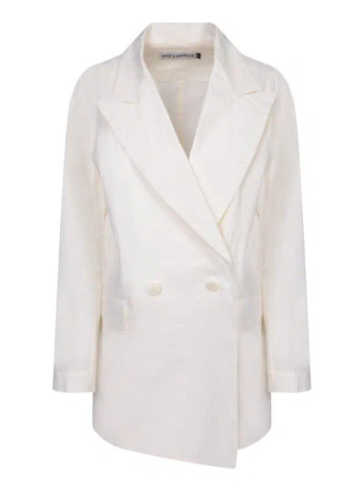 Shop Issey Miyake Wrinkled Effect Jacket In White