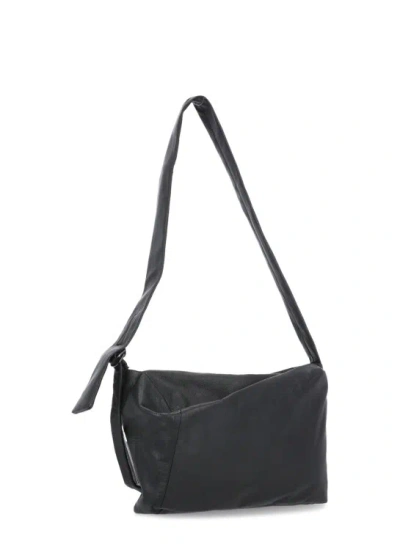 Shop Discord X Yohji Yamamoto Leather Shoulder Bag In Black