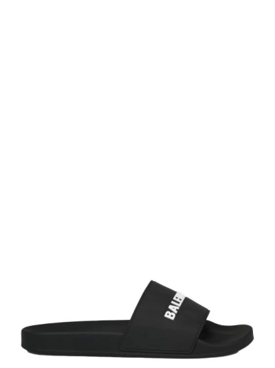 Shop Balenciaga Slide Sandals In Black