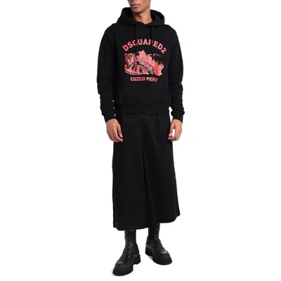 Shop Dsquared2 Drawstring Hood Sweatshirt In Black