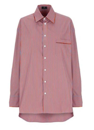 Shop Etro Cotton Shirt In Pink