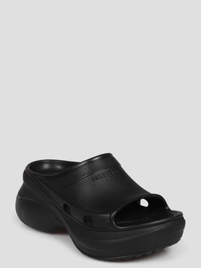 Shop Balenciaga Pool Crocs Slide Sandal In Black