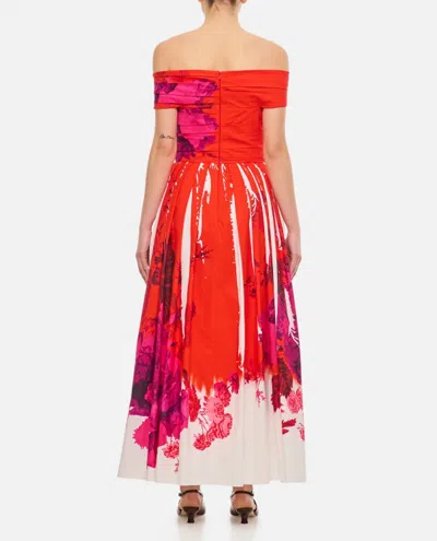 Shop Erdem Off Shoulder Full Skirt Cocktail Dress In Red