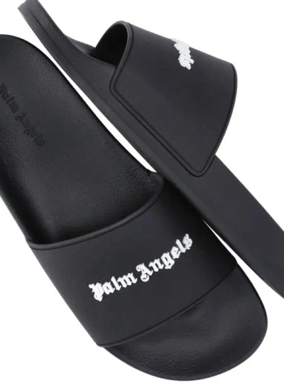 Shop Palm Angels Pool Slider Slippers In Black