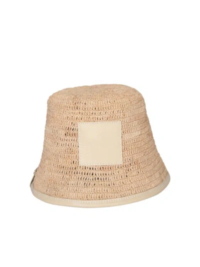 Shop Jacquemus Raffia Hat In Neutrals