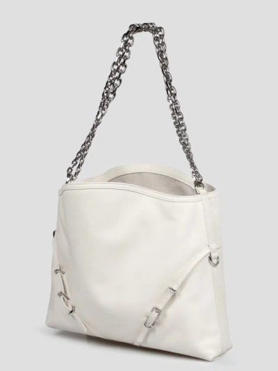Shop Givenchy Medium Voyou Chain Bag In White