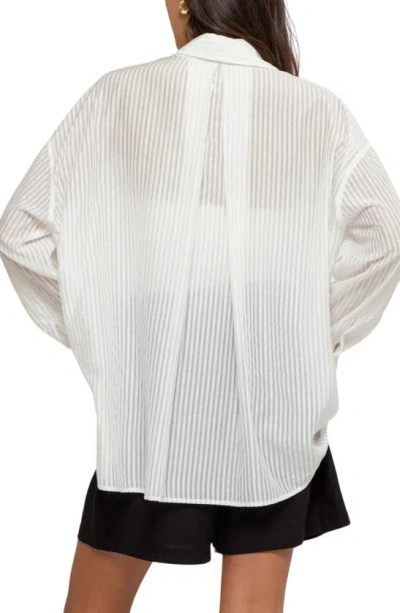 Shop Blu Pepper Long Sleeve Button Down Top In White