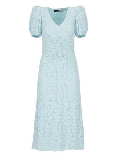 Shop Rotate Birger Christensen Dress With Embroideries In Blue