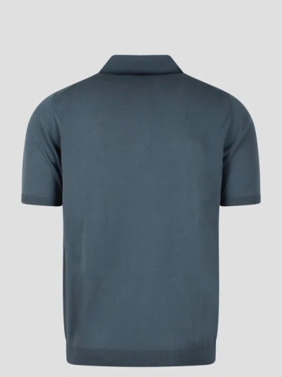 Shop Roberto Collina Cotton Knit Polo Shirt In Blue