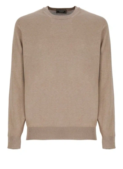 Shop Peserico Beige Silk And Cotton Sweater In Brown