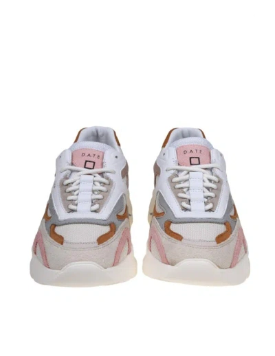 Shop Date Fuga Sneakers In White/ Cream Leather And Suede In Multicolor