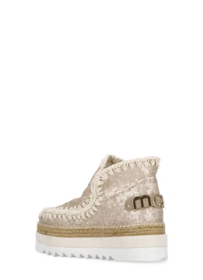 Shop Mou Natural Fabric Sneakers In Neutrals