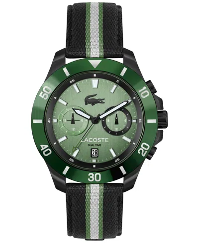 Shop Lacoste Men's Toranga Green Striped Nylon Strap Watch 44mm