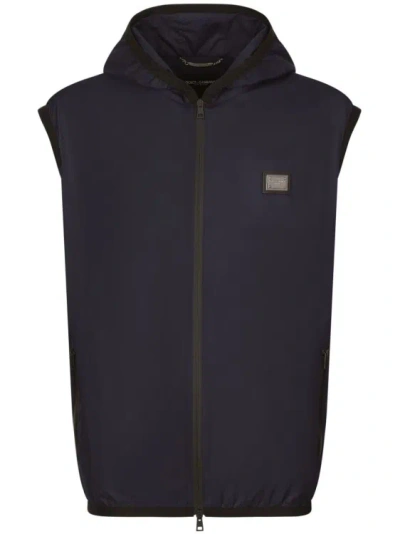 Shop Dolce & Gabbana Padded Gilet In Blue