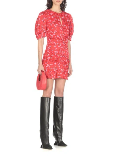 Shop Rotate Birger Christensen Viscose Mini Dress In Red