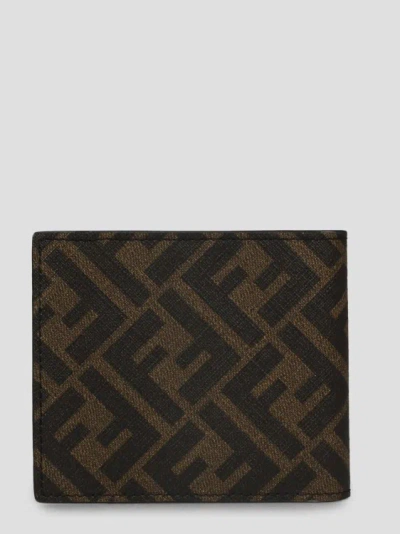 Shop Fendi Bi-fold Wallet In Brown