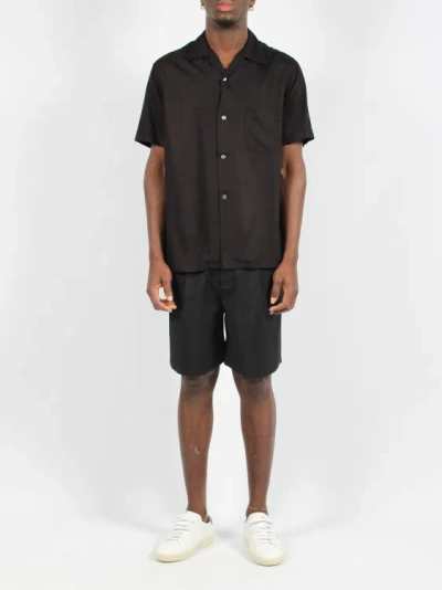 Shop Low Brand Tropical Wool Shorts In Black