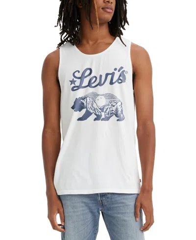 Shop Levi's Men's Relaxed-fit Logo Bear Graphic Tank Top In Americana