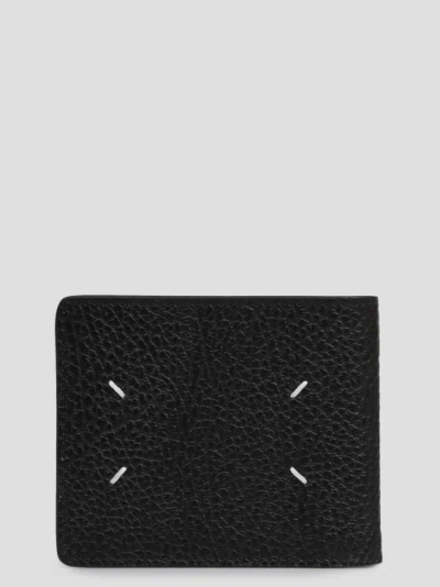 Shop Maison Margiela Four Stitches Bi Fold Card Holder In Black