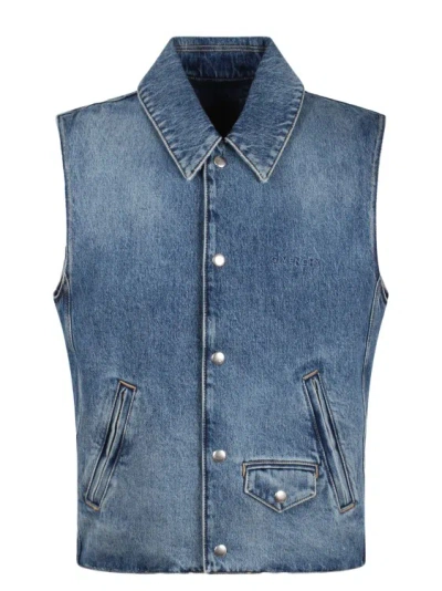 Shop Givenchy Denim Vest In Blue