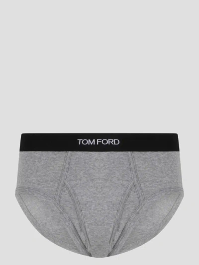 Shop Tom Ford Cotton Bipack Briefs In Grey