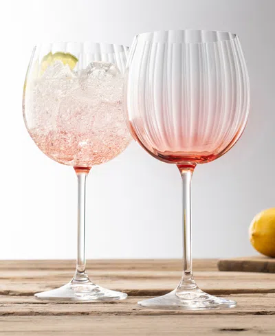 Belleek Pottery Galway Crystal Erne Gin Tonic Glasses, Set Of 2 In No Color
