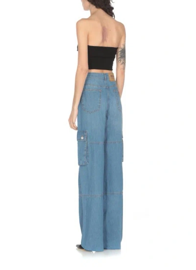 Shop Moschino Cargo Pants In Blue