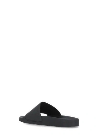 Shop Msgm Micrologo Slippers In Black