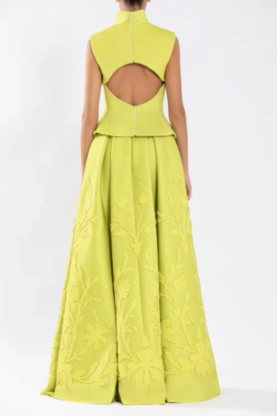 Saiid Kobeisy Neoprene Corset With Detachable Bolero In Green