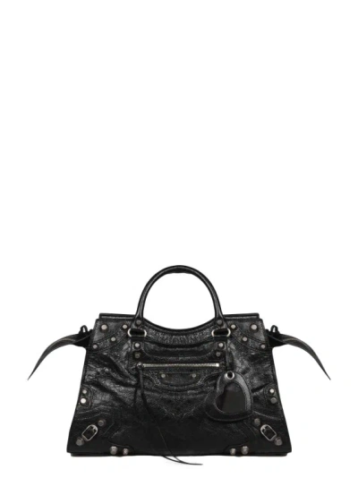 Shop Balenciaga Neo Classic Medium Top Handle Bag In Black