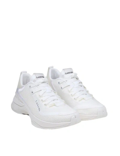 Shop Lanvin Runner Sneakers In White Mesh