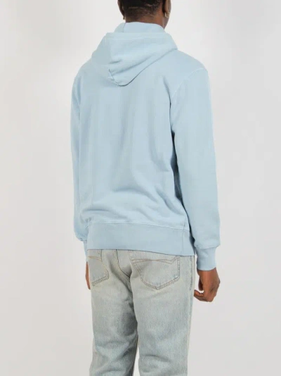 Shop Autry Cotton Hooded Sweatshirt In Blue