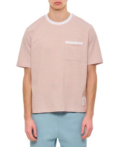 Shop Thom Browne Oversized Cotton Pocket T-shirt In Neutrals