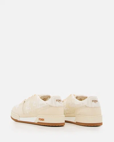 Shop Fendi Match Canvas Sneakers In White