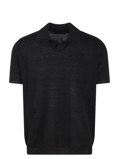 Shop Roberto Collina Milano Stitch Polo Shirt In Black