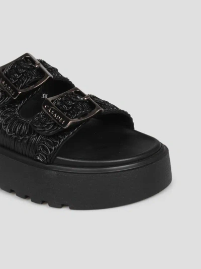 Shop Casadei Birky Ale Slides Sandals In Black