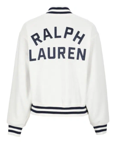 Shop Polo Ralph Lauren Bomber With Logo In White