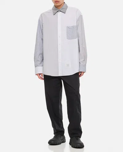 Shop Thom Browne Oversized Cotton Shirt In Grey