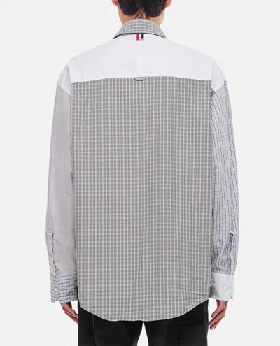 Shop Thom Browne Oversized Cotton Shirt In Grey