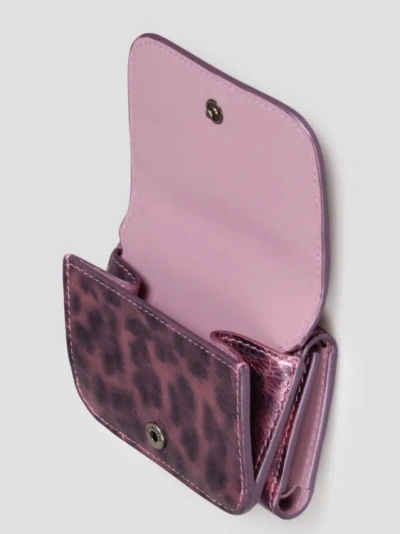 Shop Balenciaga Le Cagole Metallized Leather Wallet In Pink