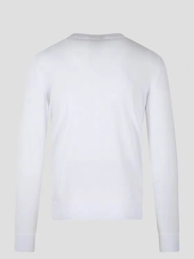 Shop Moreno Martinelli Cotton Crewneck Sweater In White