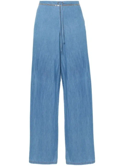 Shop Ermanno Scervino Soft Pants In Blue